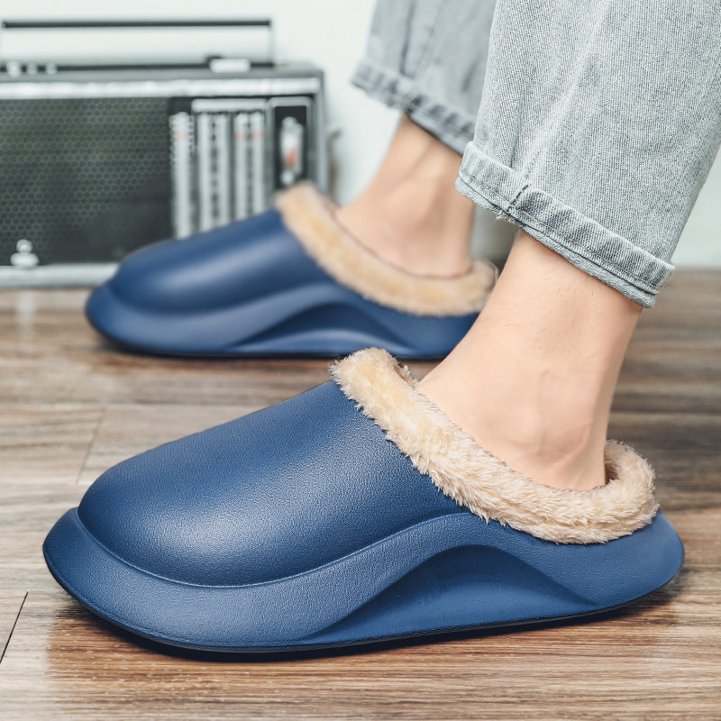 slippers feature a soft plush insole,and a rubber scuff sole to provide traction