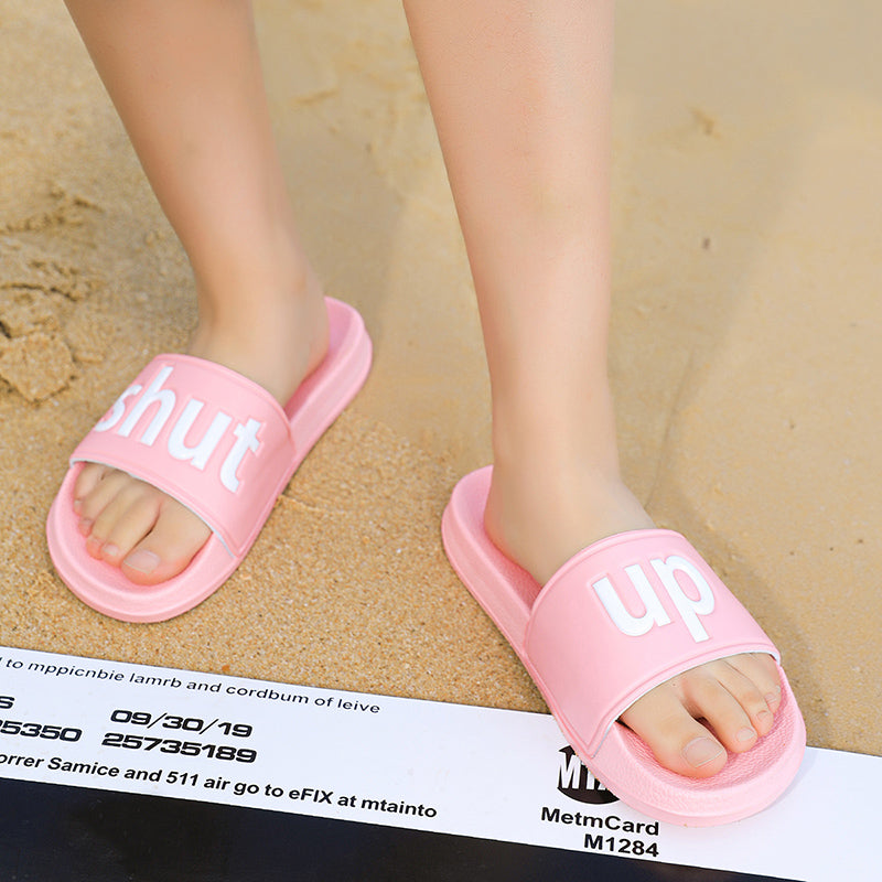 SHUT UP Slippers Casual Bathroom Bathing Sandals Indoor Outdoor Soft Sole Flip Flop  Тапочки Повседневные сандалии для купания в помещении На открытом воздухе Вьетнамки с мягкой подошвой