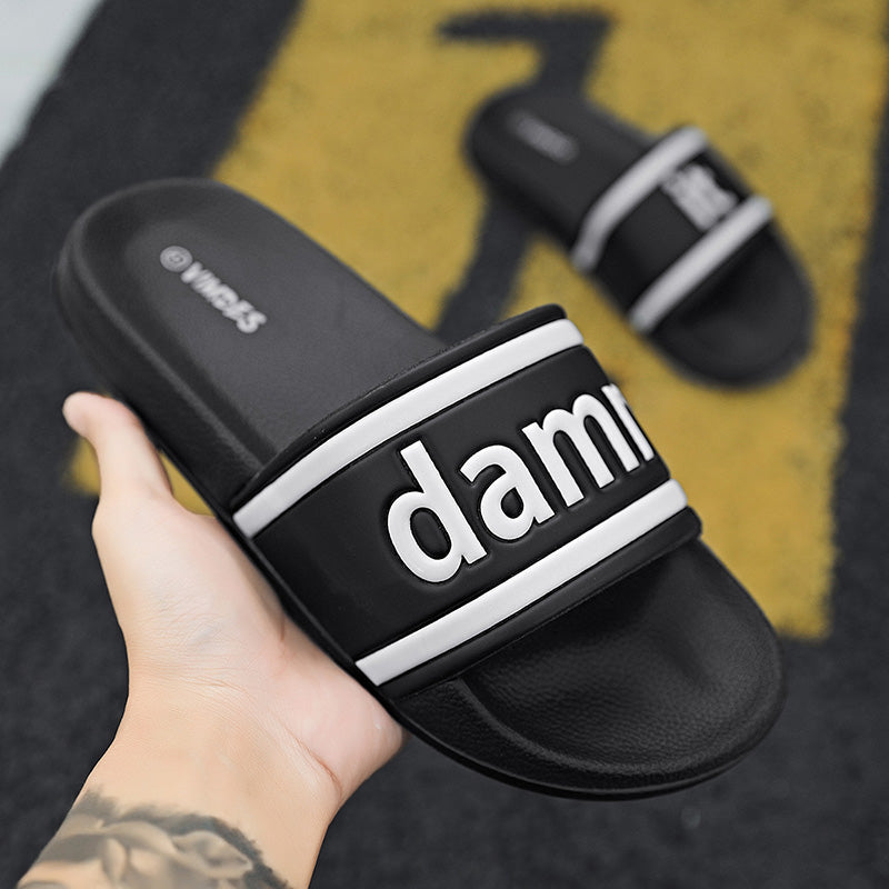 DAMN IT Slippers Casual Bathroom Bathing Sandals Indoor Outdoor Soft Sole Flip Flop  Тапочки Повседневные сандалии для купания в помещении На открытом воздухе Вьетнамки с мягкой подошвой