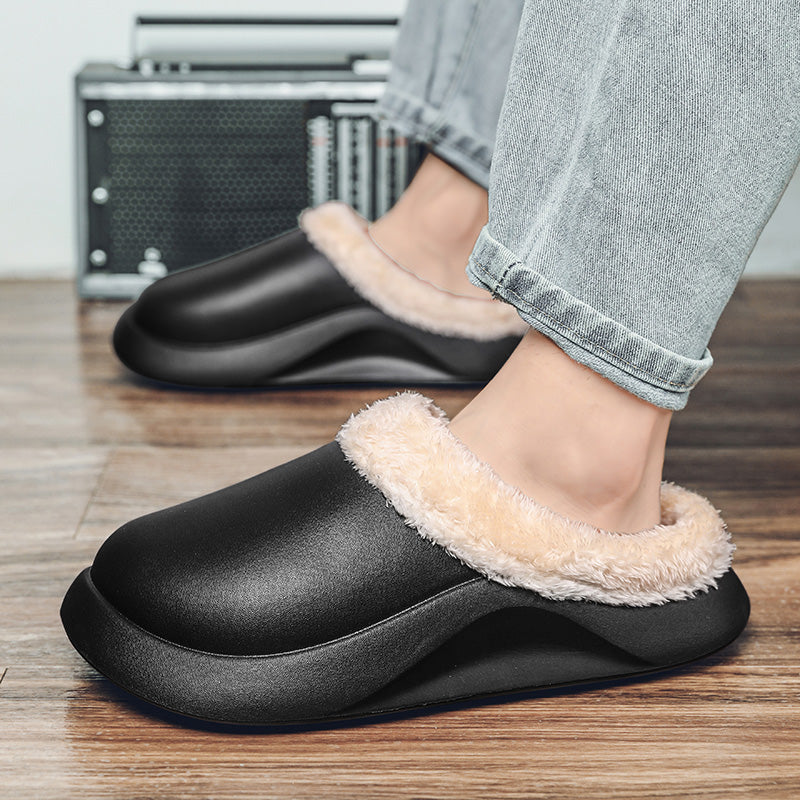 slippers feature a soft plush insole,and a rubber scuff sole to provide traction