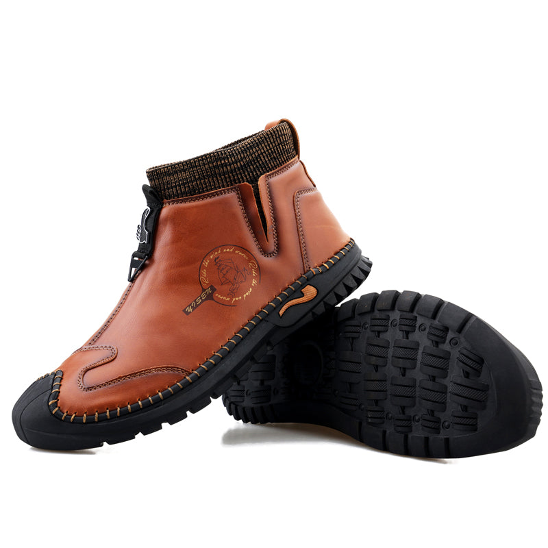 Warm Lined Hand Stitching wolverine Mens vintage Zipper comfort soft Microfiber Leather Casual Ankle Boots Rachel Y805