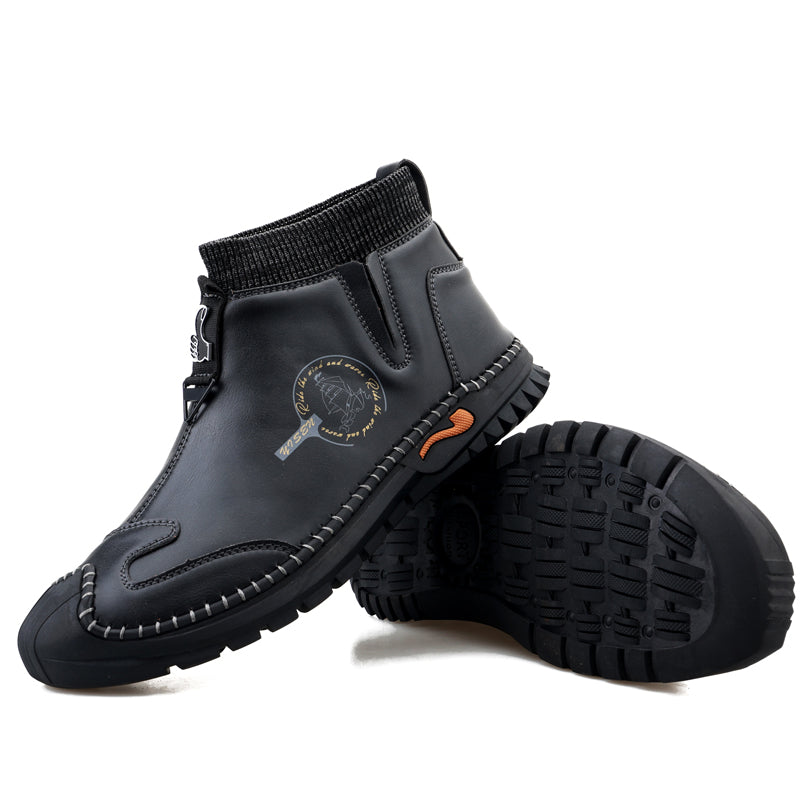 Warm Lined Hand Stitching wolverine Mens vintage Zipper comfort soft Microfiber Leather Casual Ankle Boots Rachel Y805