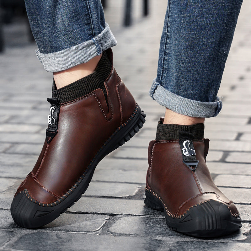 Warm Lined Hand Stitching wolverine Mens vintage Zipper comfort soft Microfiber Leather Casual Ankle Boots Rachel Y805