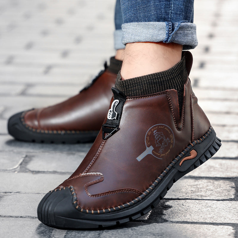 Warm Lined Hand Stitching wolverine Mens vintage Zipper comfort soft Microfiber Leather Casual Ankle Boots Rachel Y805