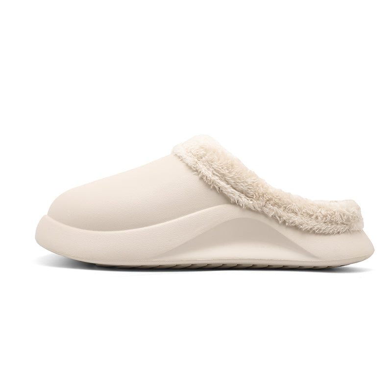 slippers feature a soft plush insole,and a rubber scuff sole to provide traction