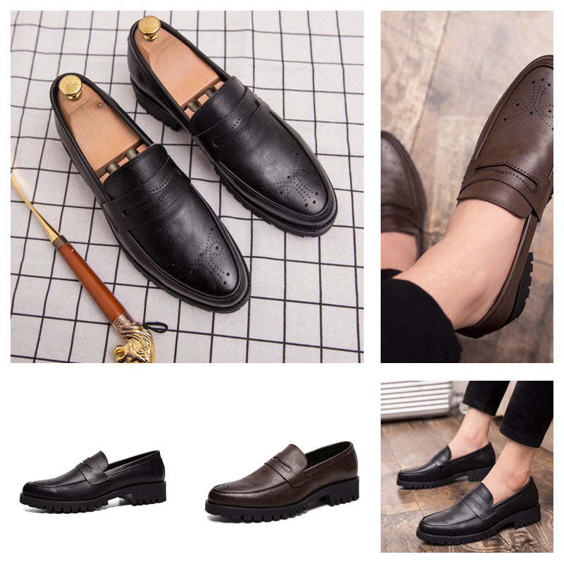 New Platform shoes Men's Casual Shoes new Spring Autumn Good Quality Leather Fashion Hot Sale Mens Anti-skid Slip On Loafers Price7665