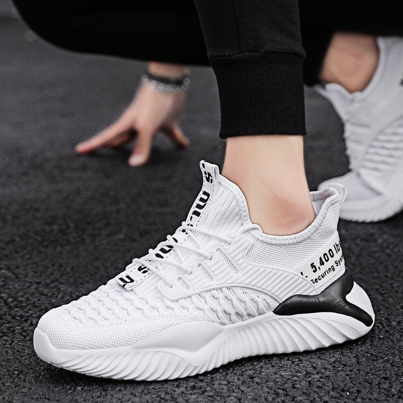 Hot Sale Sneakers Men's Shoe Lightweight Mesh Breathable Walking Male Footwear Soft Sole Lace-up Vulcanized Men Running Shoes Rhonda A103