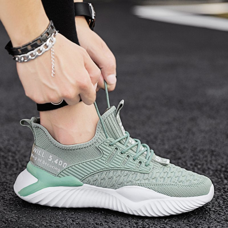 Hot Sale Sneakers Men's Shoe Lightweight Mesh Breathable Walking Male Footwear Soft Sole Lace-up Vulcanized Men Running Shoes Rhonda A103