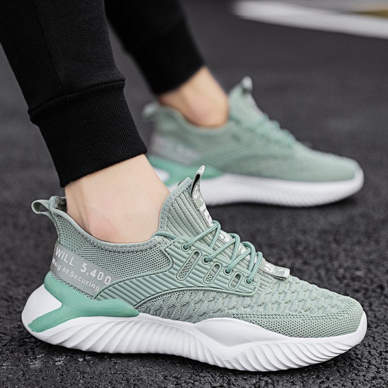 Hot Sale Sneakers Men's Shoe Lightweight Mesh Breathable Walking Male Footwear Soft Sole Lace-up Vulcanized Men Running Shoes Rhonda A103