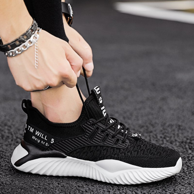 Hot Sale Sneakers Men's Shoe Lightweight Mesh Breathable Walking Male Footwear Soft Sole Lace-up Vulcanized Men Running Shoes Rhonda A103