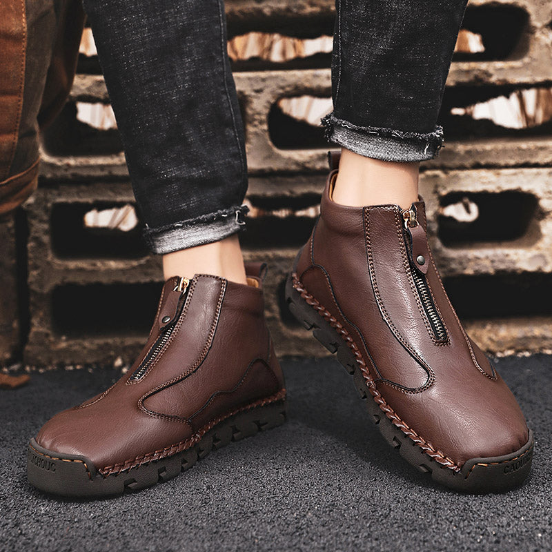 Hand Stitching wolverine Mens vintage Zipper comfort soft Microfiber Leather Casual Ankle Boots Rachel 3008