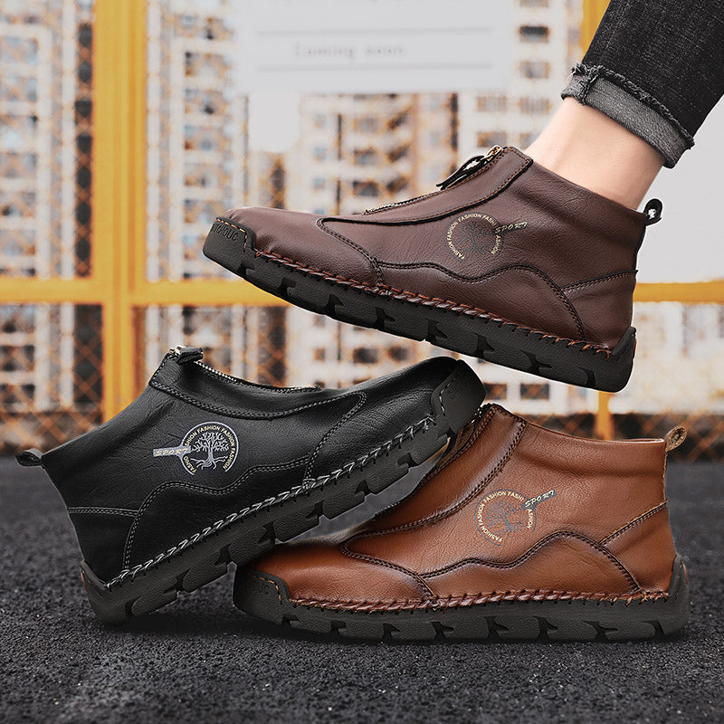 Hand Stitching wolverine Mens vintage Zipper comfort soft Microfiber Leather Casual Ankle Boots Rachel 3008