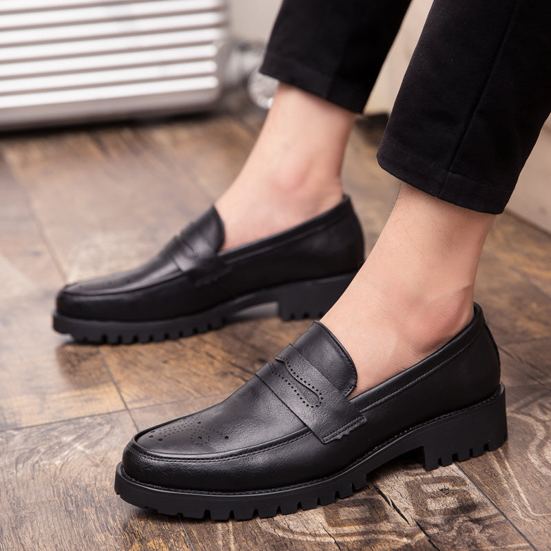 New Platform shoes Men's Casual Shoes new Spring Autumn Good Quality Leather Fashion Hot Sale Mens Anti-skid Slip On Loafers Price7665