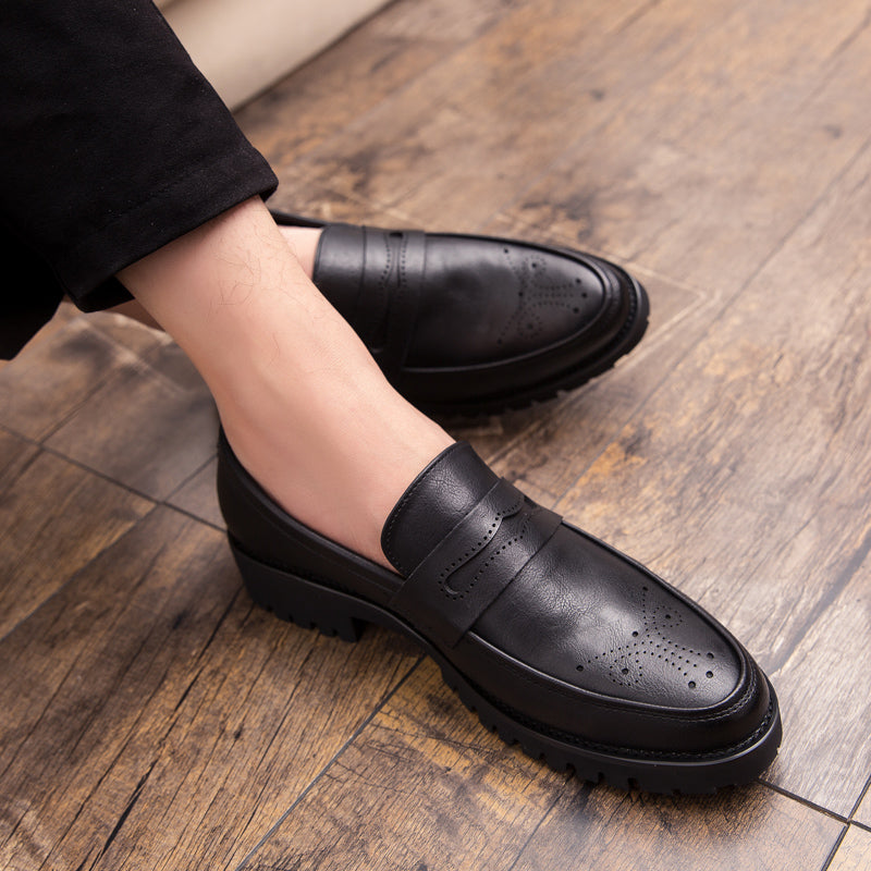 New Platform shoes Men's Casual Shoes new Spring Autumn Good Quality Leather Fashion Hot Sale Mens Anti-skid Slip On Loafers Price7665