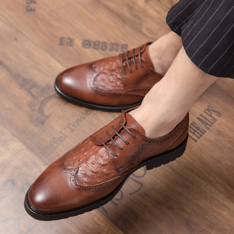 Large Size 12.5 Mens Dress Shoes Oxfords Luxury Wedding Loafer Brogue Formal Men Flats Office Party Formal Shoes Business Price G618