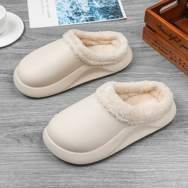 slippers feature a soft plush insole,and a rubber scuff sole to provide traction