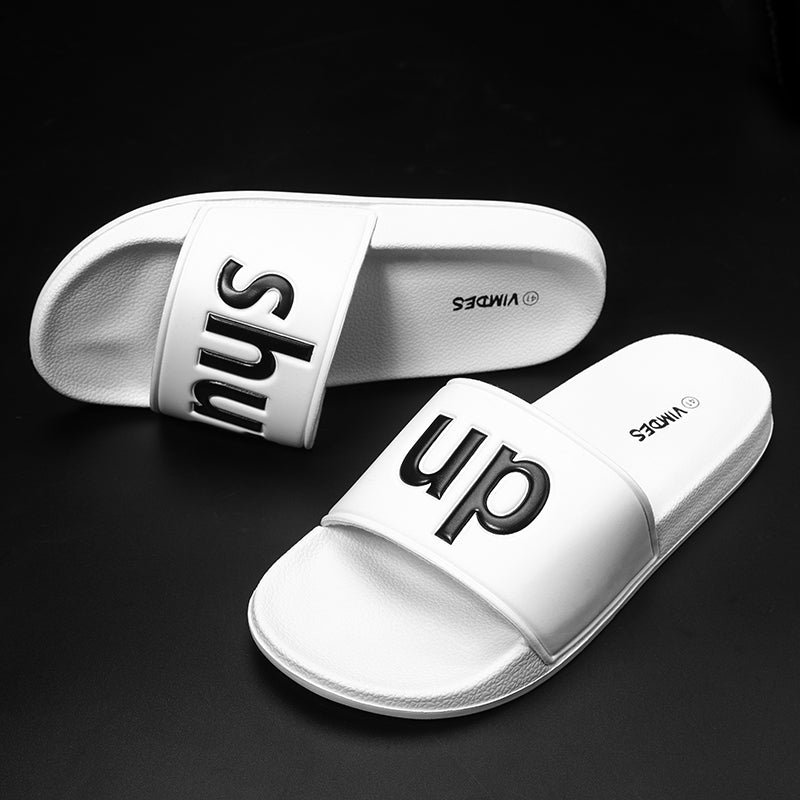 SHUT UP Slippers Casual Bathroom Bathing Sandals Indoor Outdoor Soft Sole Flip Flop  Тапочки Повседневные сандалии для купания в помещении На открытом воздухе Вьетнамки с мягкой подошвой