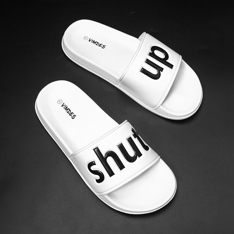 SHUT UP Slippers Casual Bathroom Bathing Sandals Indoor Outdoor Soft Sole Flip Flop  Тапочки Повседневные сандалии для купания в помещении На открытом воздухе Вьетнамки с мягкой подошвой