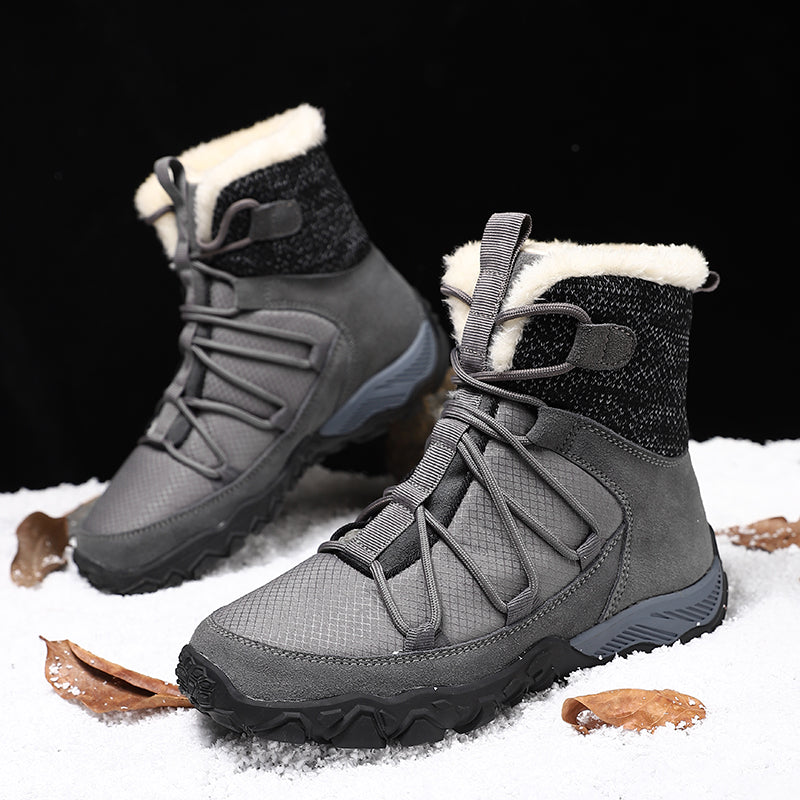 Men Outdoor Keep Warm Lace Up Slip Resistant Hiking Snow Warm Boots Joseph 1715