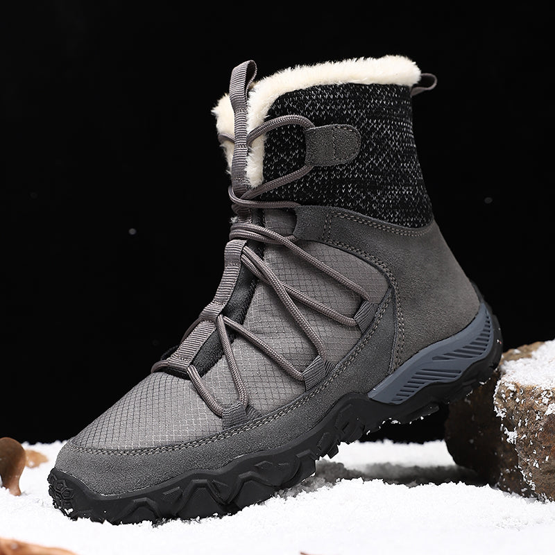 Men Outdoor Keep Warm Lace Up Slip Resistant Hiking Snow Warm Boots Joseph 1715