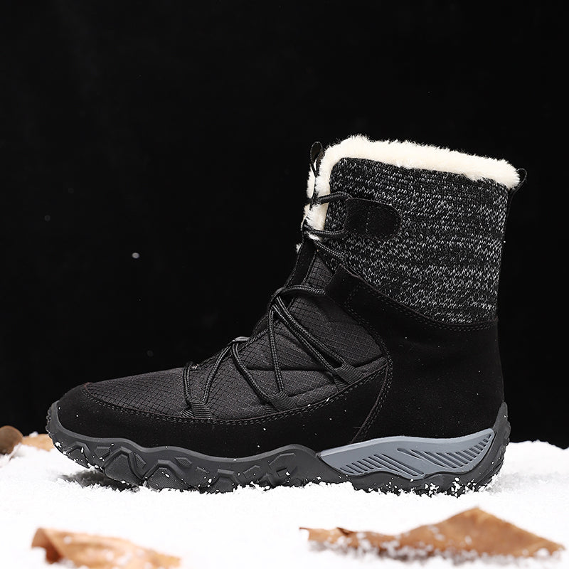 Men Outdoor Keep Warm Lace Up Slip Resistant Hiking Snow Warm Boots Joseph 1715