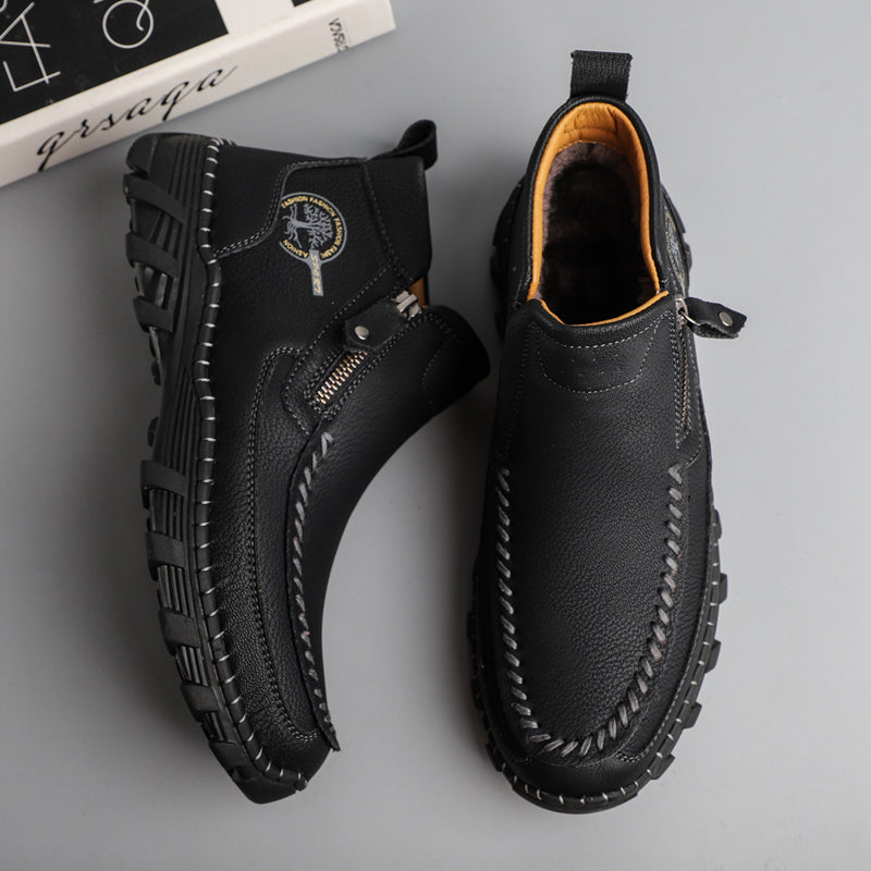 Hand Stitching wolverine Mens vintage Stylish Side Zipper comfort soft Microfiber Leather Casual Ankle Boots David 3005