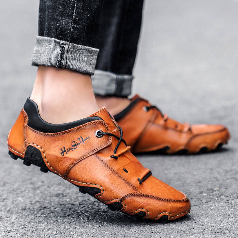 882 Footwear Summer Handmade Vintage Men Casual Loafers Male Driver Soft Shoes