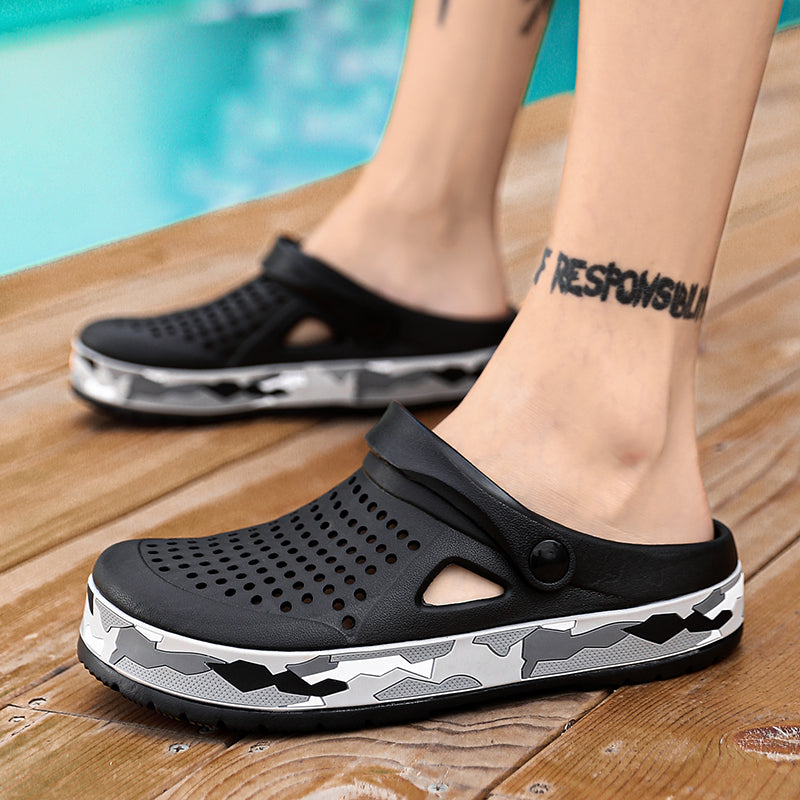 916 Men's Flat Sandals Summer Casual Jelly Shoes Slip-On Beach Slippers Мужские сандалии на плоской подошве, летние повседневные туфли из желе, пляжные тапочки без шнуровки