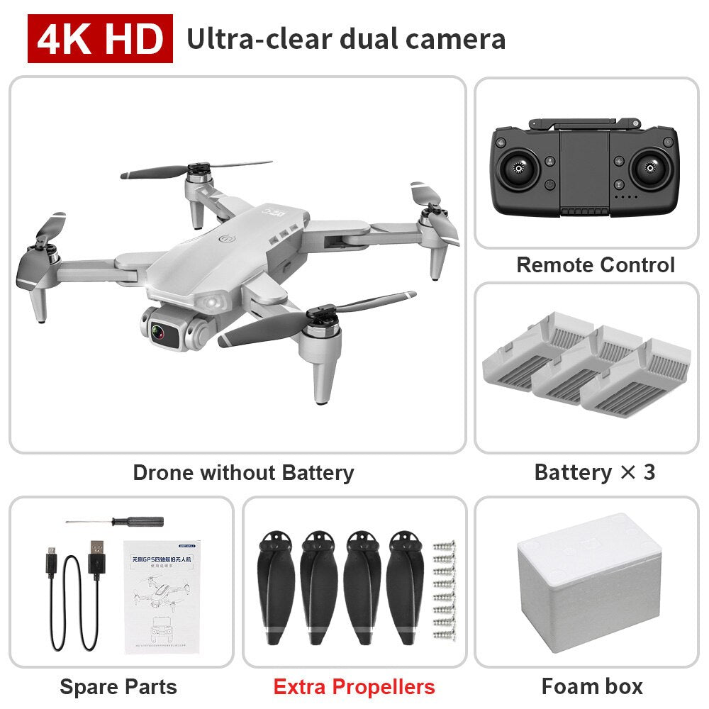 XKJ L900PRO GPS Drone 4K Dual HD Camera Professional Aerial Photography Brushless Motor Foldable Quadcopter RC Distance1200M