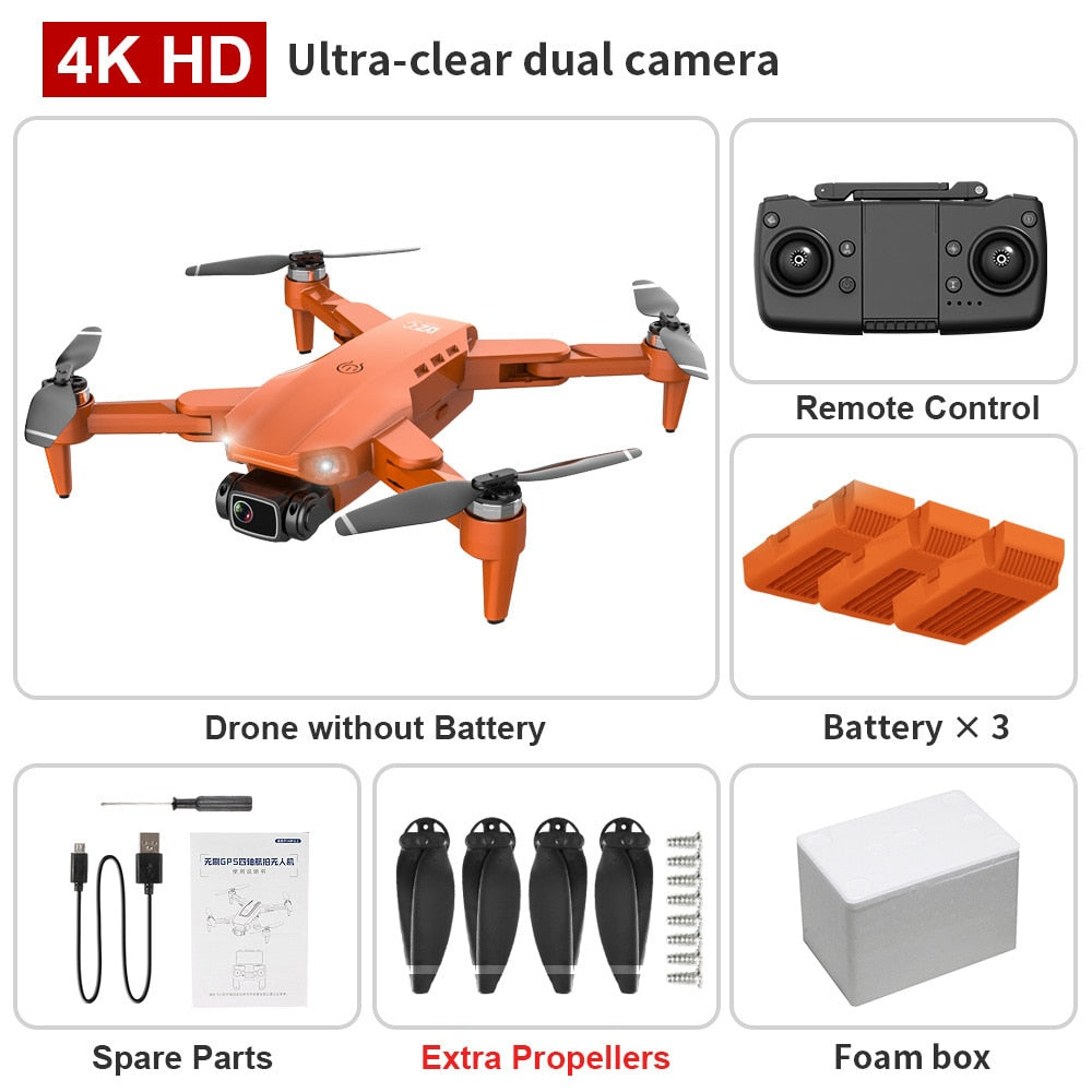 XKJ L900PRO GPS Drone 4K Dual HD Camera Professional Aerial Photography Brushless Motor Foldable Quadcopter RC Distance1200M