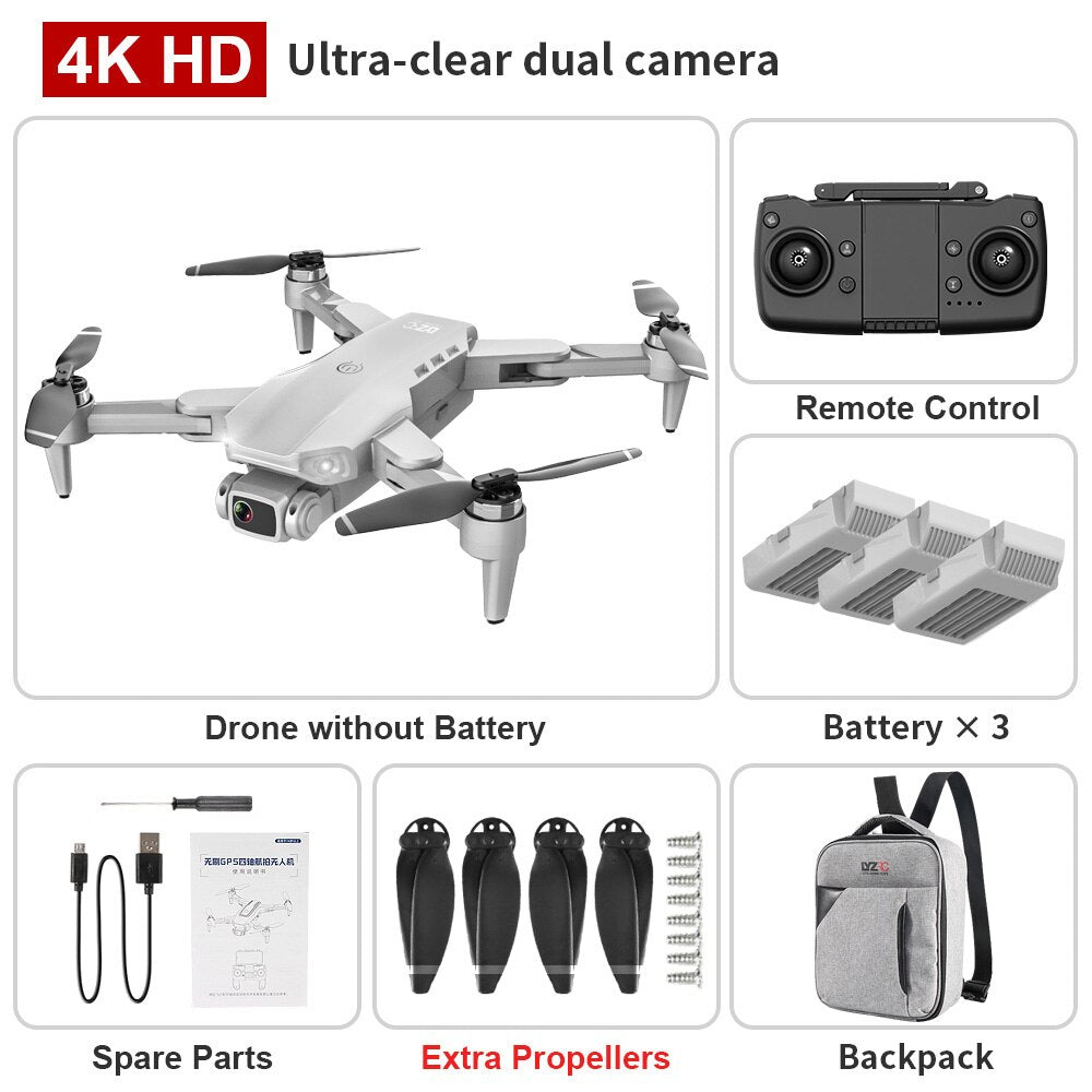 XKJ L900PRO GPS Drone 4K Dual HD Camera Professional Aerial Photography Brushless Motor Foldable Quadcopter RC Distance1200M