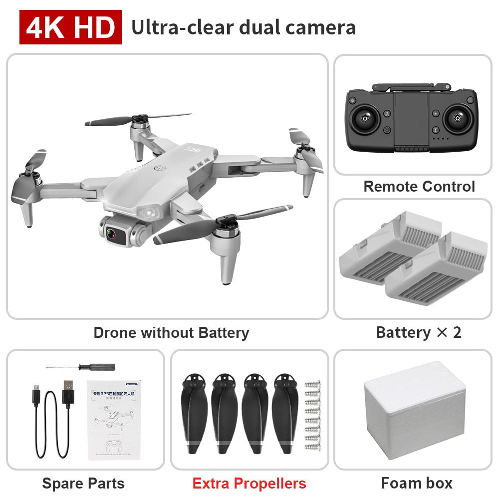 XKJ L900PRO GPS Drone 4K Dual HD Camera Professional Aerial Photography Brushless Motor Foldable Quadcopter RC Distance1200M