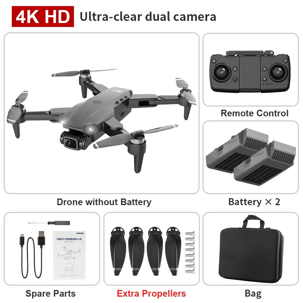 XKJ L900PRO GPS Drone 4K Dual HD Camera Professional Aerial Photography Brushless Motor Foldable Quadcopter RC Distance1200M