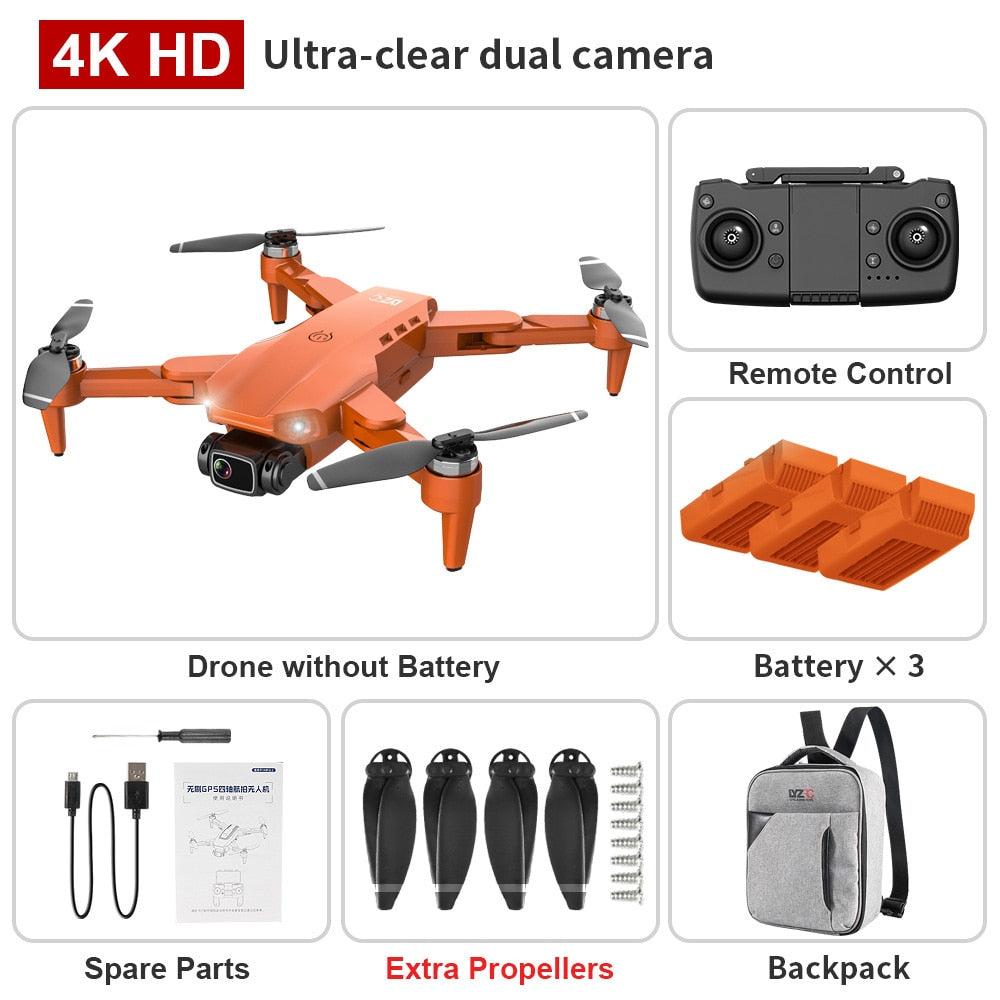 XKJ L900PRO GPS Drone 4K Dual HD Camera Professional Aerial Photography Brushless Motor Foldable Quadcopter RC Distance1200M