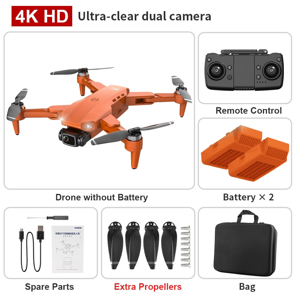 XKJ L900PRO GPS Drone 4K Dual HD Camera Professional Aerial Photography Brushless Motor Foldable Quadcopter RC Distance1200M